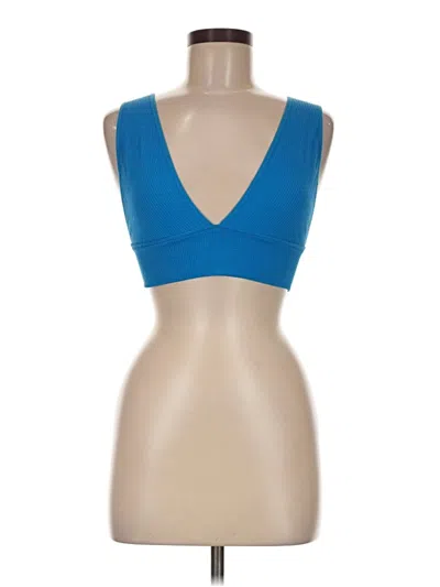 Pre-owned Garage Sleeveless Top Blue Plunge Neckline Tops