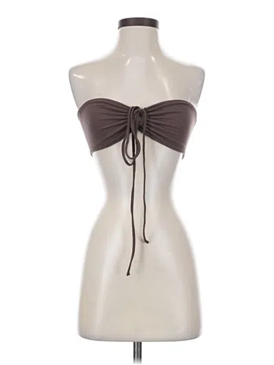 Pre-owned Garage Sleeveless Top Brown Strapless Neckline Tops