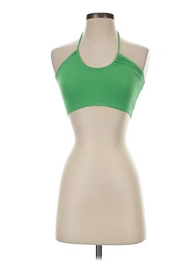 Pre-owned Garage Sleeveless Top Green Halter Neckline Tops