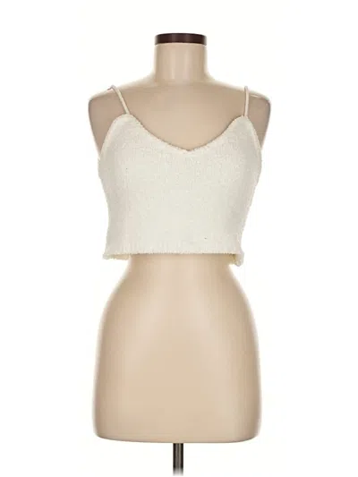 Pre-owned Garage Sleeveless Top Ivory Sweetheart Neckline Tops In White