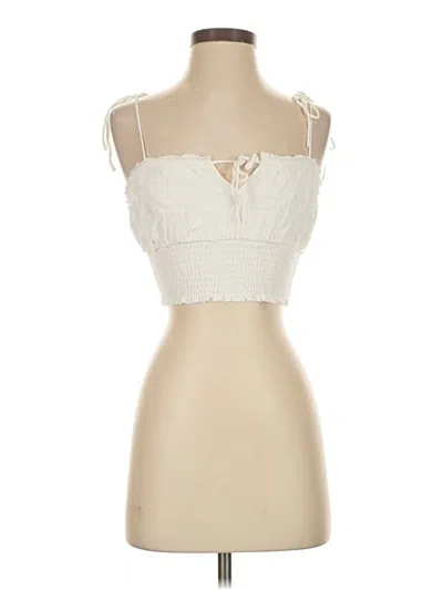 Pre-owned Garage Sleeveless Top Ivory Sweetheart Neckline Tops In White