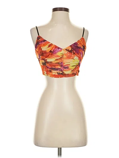 Pre-owned Garage Sleeveless Top Orange Sweetheart Neckline Tops