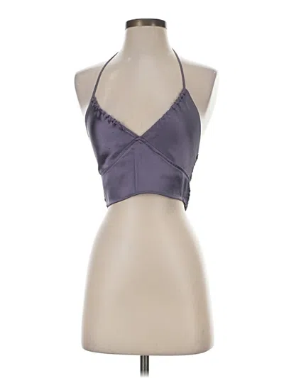 Pre-owned Garage Sleeveless Top Purple Halter Neckline Tops