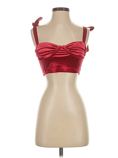 Pre-owned Garage Sleeveless Top Red Sweetheart Neckline Tops