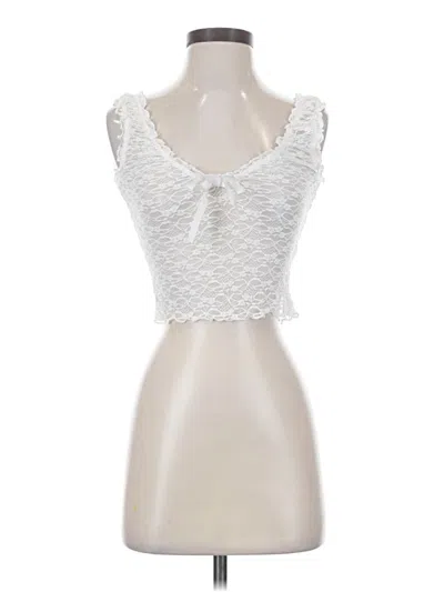 Pre-owned Garage Sleeveless Top White Sweetheart Neckline Tops