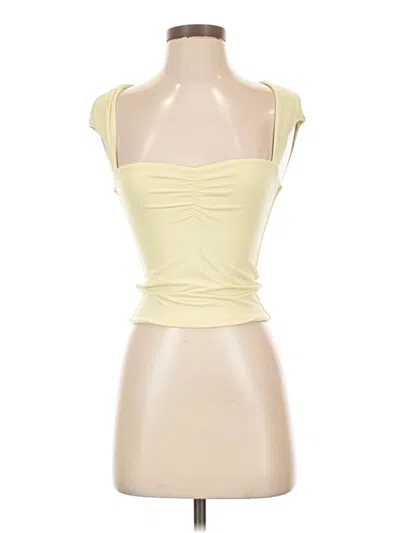 Pre-owned Garage Sleeveless Top Yellow Strapless Neckline Tops
