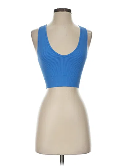 Pre-owned Garage Tank Top Blue Strapless Neckline Tops