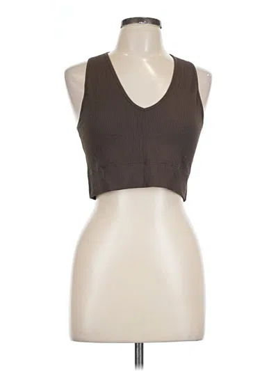 Pre-owned Garage Tank Top Brown Halter Neckline Tops