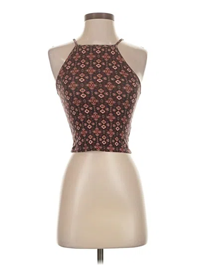 Pre-owned Garage Tank Top Brown Halter Neckline Tops