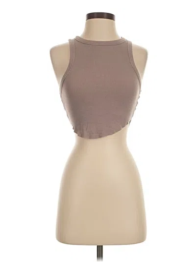 Pre-owned Garage Tank Top Brown Halter Neckline Tops