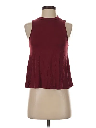 Pre-owned Garage Tank Top Burgundy Halter Neckline Tops