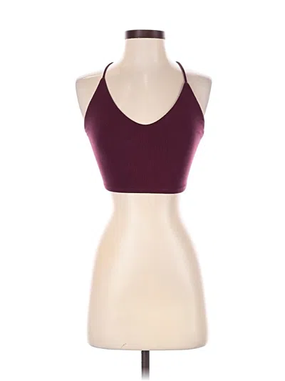 Pre-owned Garage Tank Top Burgundy Halter Neckline Tops