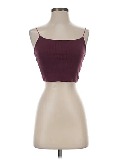 Pre-owned Garage Tank Top Burgundy Strapless Neckline Tops