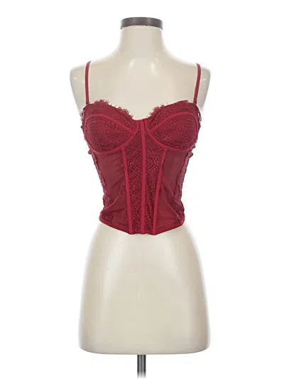 Pre-owned Garage Tank Top Burgundy Sweetheart Neckline Tops