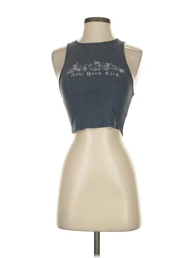 Pre-owned Garage Tank Top Gray Halter Neckline Tops