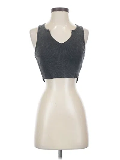 Pre-owned Garage Tank Top Gray Halter Neckline Tops