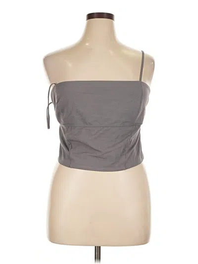 Pre-owned Garage Tank Top Gray Strapless Neckline Tops