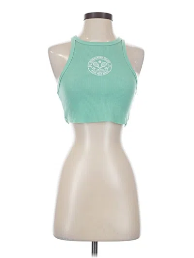 Pre-owned Garage Tank Top Green Halter Neckline Tops