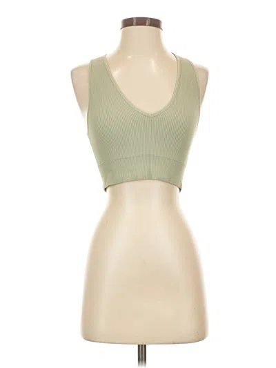 Pre-owned Garage Tank Top Green Strapless Neckline Tops