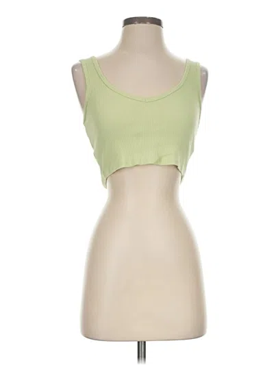 Pre-owned Garage Tank Top Green Strapless Neckline Tops