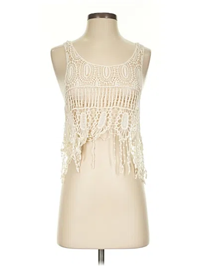 Pre-owned Garage Tank Top Ivory Strapless Neckline Tops In White