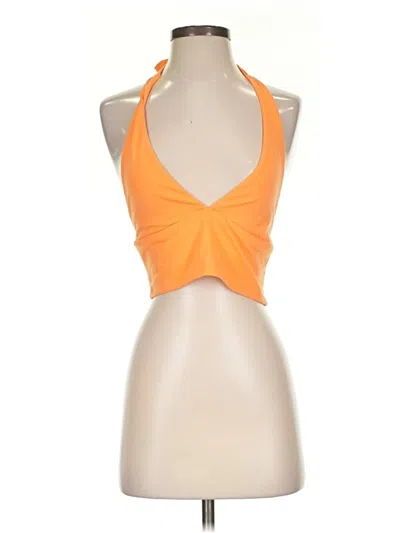 Pre-owned Garage Tank Top Orange Halter Neckline Tops