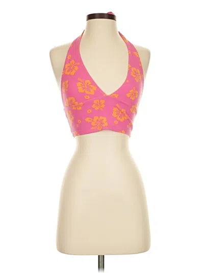 Pre-owned Garage Tank Top Pink Halter Neckline Tops