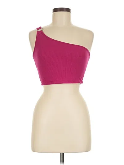 Pre-owned Garage Tank Top Pink One Shoulder Neckline Tops