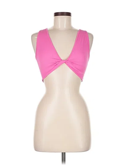 Pre-owned Garage Tank Top Pink Plunge Neckline Tops