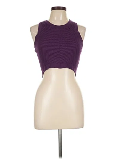 Pre-owned Garage Tank Top Purple Halter Neckline Tops