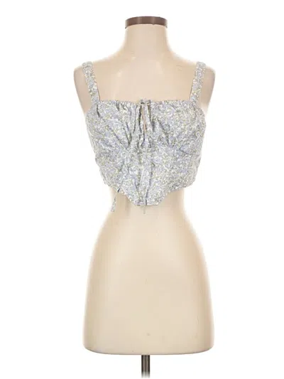Pre-owned Garage Tank Top Silver Strapless Neckline Tops