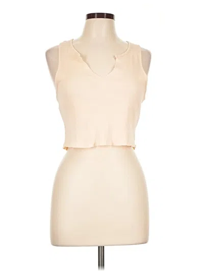 Pre-owned Garage Tank Top Tan Halter Neckline Tops