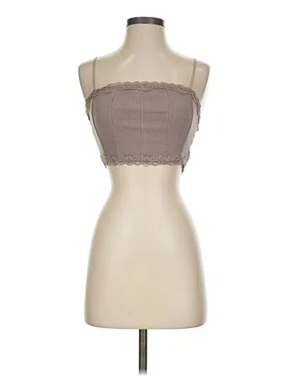 Pre-owned Garage Tank Top Tan Strapless Neckline Tops