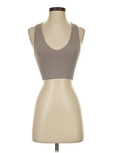 Pre-owned Garage Tank Top Tan Strapless Neckline Tops In Brown