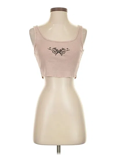 Pre-owned Garage Tank Top Tan Strapless Neckline Tops In Brown