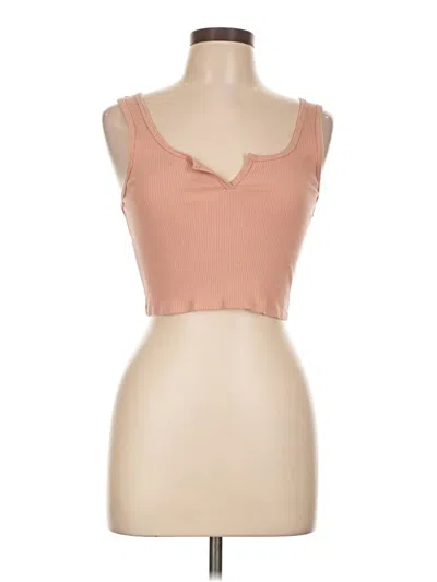 Pre-owned Garage Tank Top Tan Sweetheart Neckline Tops In Brown