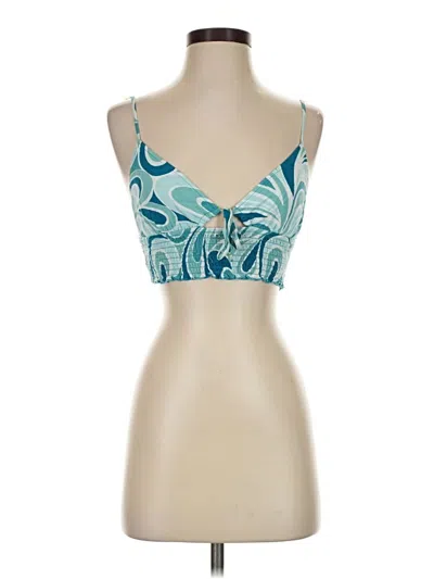Pre-owned Garage Tank Top Teal Strapless Neckline Tops
