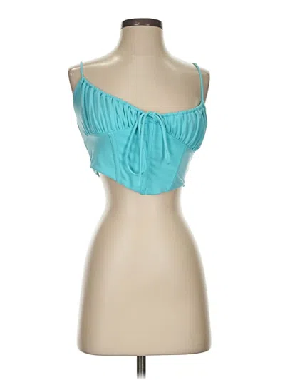 Pre-owned Garage Tank Top Teal Strapless Neckline Tops