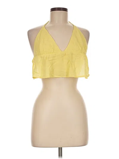 Pre-owned Garage Tank Top Yellow Halter Neckline Tops