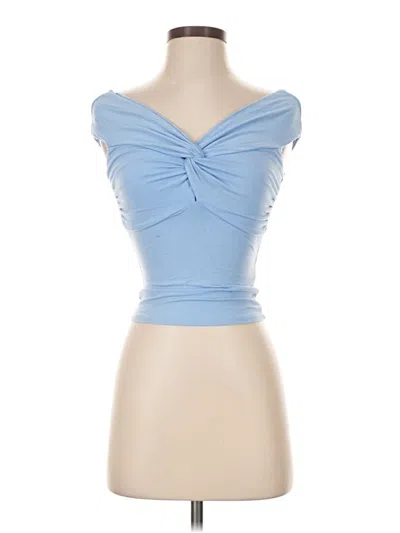 Pre-owned Garage Tube Top Blue Strapless Neckline Tops