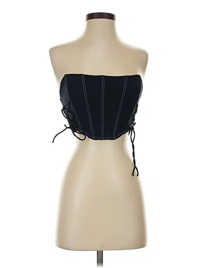 Pre-owned Garage Tube Top Blue Strapless Neckline Tops