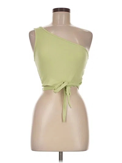 Pre-owned Garage Tube Top Green One Shoulder Neckline Tops