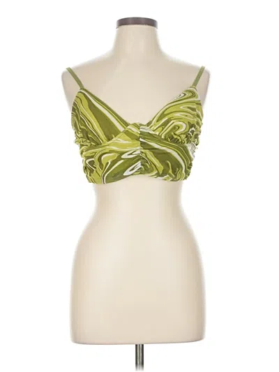 Pre-owned Garage Tube Top Green Strapless Neckline Tops