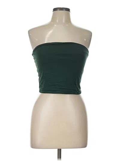 Pre-owned Garage Tube Top Green Strapless Neckline Tops