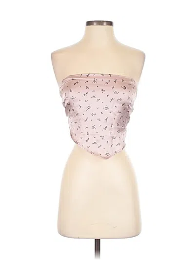 Pre-owned Garage Tube Top Pink Strapless Neckline Tops