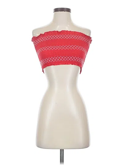 Pre-owned Garage Tube Top Red Strapless Neckline Tops