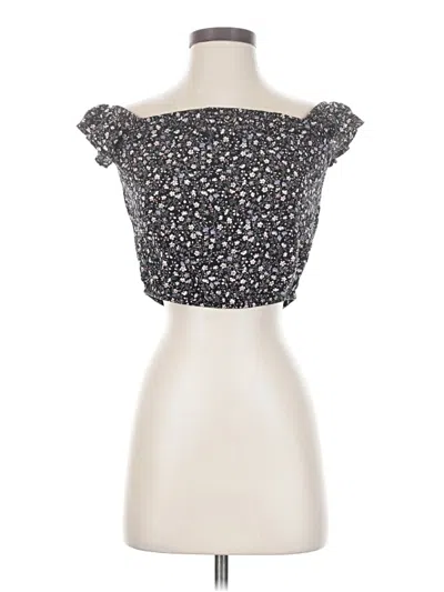 Pre-owned Garage Tube Top Silver Strapless Neckline Tops