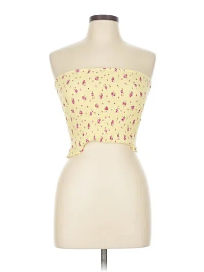 Pre-owned Garage Tube Top Yellow Strapless Neckline Tops