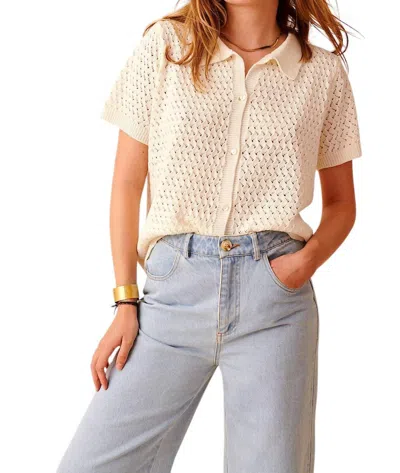 Garance Paris Silas Knit Polo In Ivory In Multi