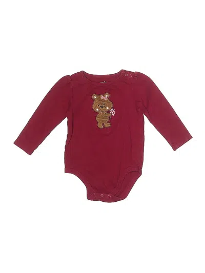 Pre-owned Garanimals Kids' Long Sleeve Onesie In Burgundy